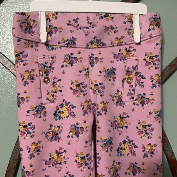 Girls’ 4T Janie and Jack Pink Floral Ponte Pants - Picture 2 of 7